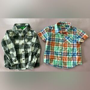 2T Boys Button up Shirts 24m 24 month set of 2